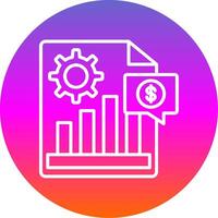 Interest Rate Line Gradient Circle Icon vector