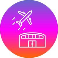 Airport Line Gradient Circle Icon vector
