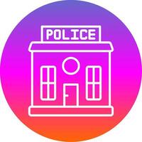 Police Station Line Gradient Circle Icon vector