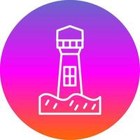 Lighthouse Line Gradient Circle Icon vector