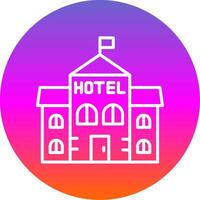 hotel línea degradado circulo icono vector