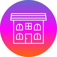 Bungalow Line Gradient Circle Icon vector