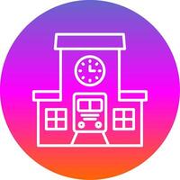 Train Station Line Gradient Circle Icon vector