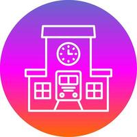 Train Station Line Gradient Circle Icon vector