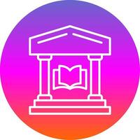 Library Line Gradient Circle Icon vector