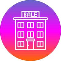 House For Sale Line Gradient Circle Icon vector