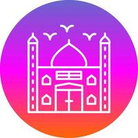 Mosque Line Gradient Circle Icon vector