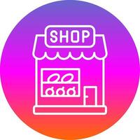 Ice Cream Shop Line Gradient Circle Icon vector