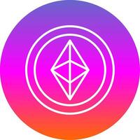 Ethereum Line Gradient Circle Icon vector