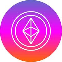 ethereum línea degradado circulo icono vector