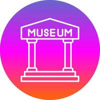 Museum Line Gradient Circle Icon vector