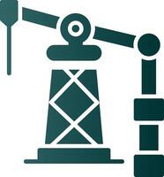 Oil Derrick Glyph Gradient Icon vector