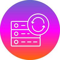 Data Synchronization Line Gradient Circle Icon vector