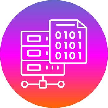Binary Code Line Gradient Circle Icon vector