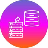 Data Stacks Line Gradient Circle Icon vector