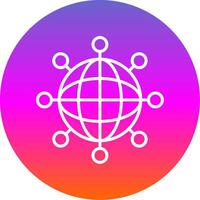Internet Line Gradient Circle Icon vector