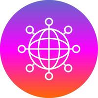 Internet Line Gradient Circle Icon vector