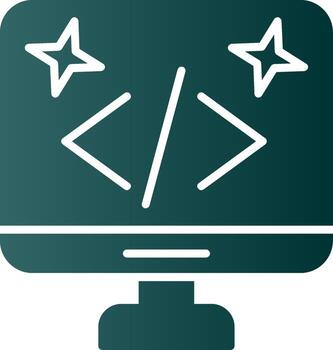 Clean Code Glyph Gradient Icon vector