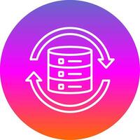 Data Synchronization Line Gradient Circle Icon vector