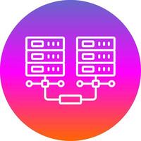 Data Network Line Gradient Circle Icon vector