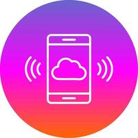 Mobile Cloud Line Gradient Circle Icon vector
