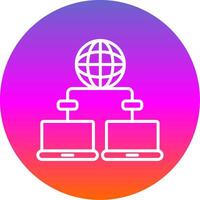 Data Network Line Gradient Circle Icon vector