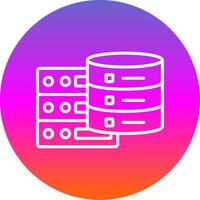 Data Server Line Gradient Circle Icon vector