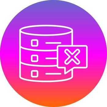 Delete Database Line Gradient Circle Icon vector