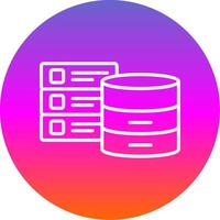 Databases Line Gradient Circle Icon vector