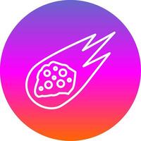 Asteroid Line Gradient Circle Icon vector