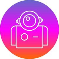 Astronaut Line Gradient Circle Icon vector