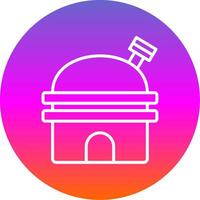 Observatory Line Gradient Circle Icon vector