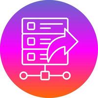 Send Data Line Gradient Circle Icon vector