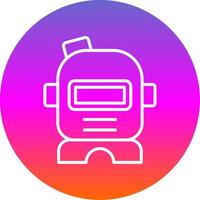 Astronaut Helmet Line Gradient Circle Icon vector