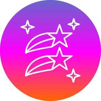 Shooting Stars Line Gradient Circle Icon vector