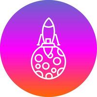 Moon Landing Line Gradient Circle Icon vector