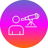 Astronomer Line Gradient Circle Icon vector