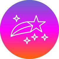 Shooting Star Line Gradient Circle Icon vector