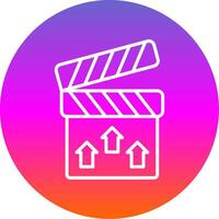 Clapperboard Line Gradient Circle Icon vector