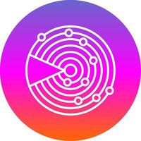 Sonar Line Gradient Circle Icon vector