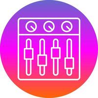 Sound Mixer Line Gradient Circle Icon vector