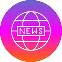 World News Line Gradient Circle Icon vector