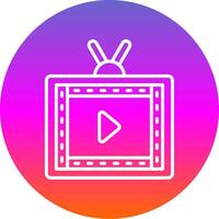 Live Stream Line Gradient Circle Icon vector