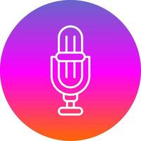 Microphone Line Gradient Circle Icon vector