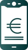 Euro Mobile Pay Glyph Gradient Icon vector