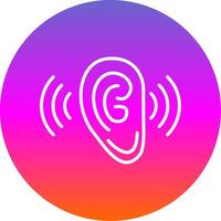 Listening Line Gradient Circle Icon vector