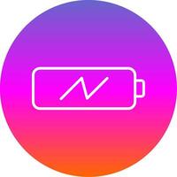 Charging Battery Line Gradient Circle Icon vector
