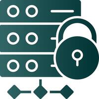 Server Secure Glyph Gradient Icon vector