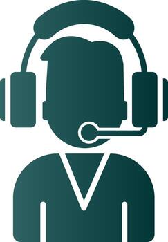 Support Admin Glyph Gradient Icon vector