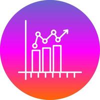 Bar Chart Line Gradient Circle Icon vector